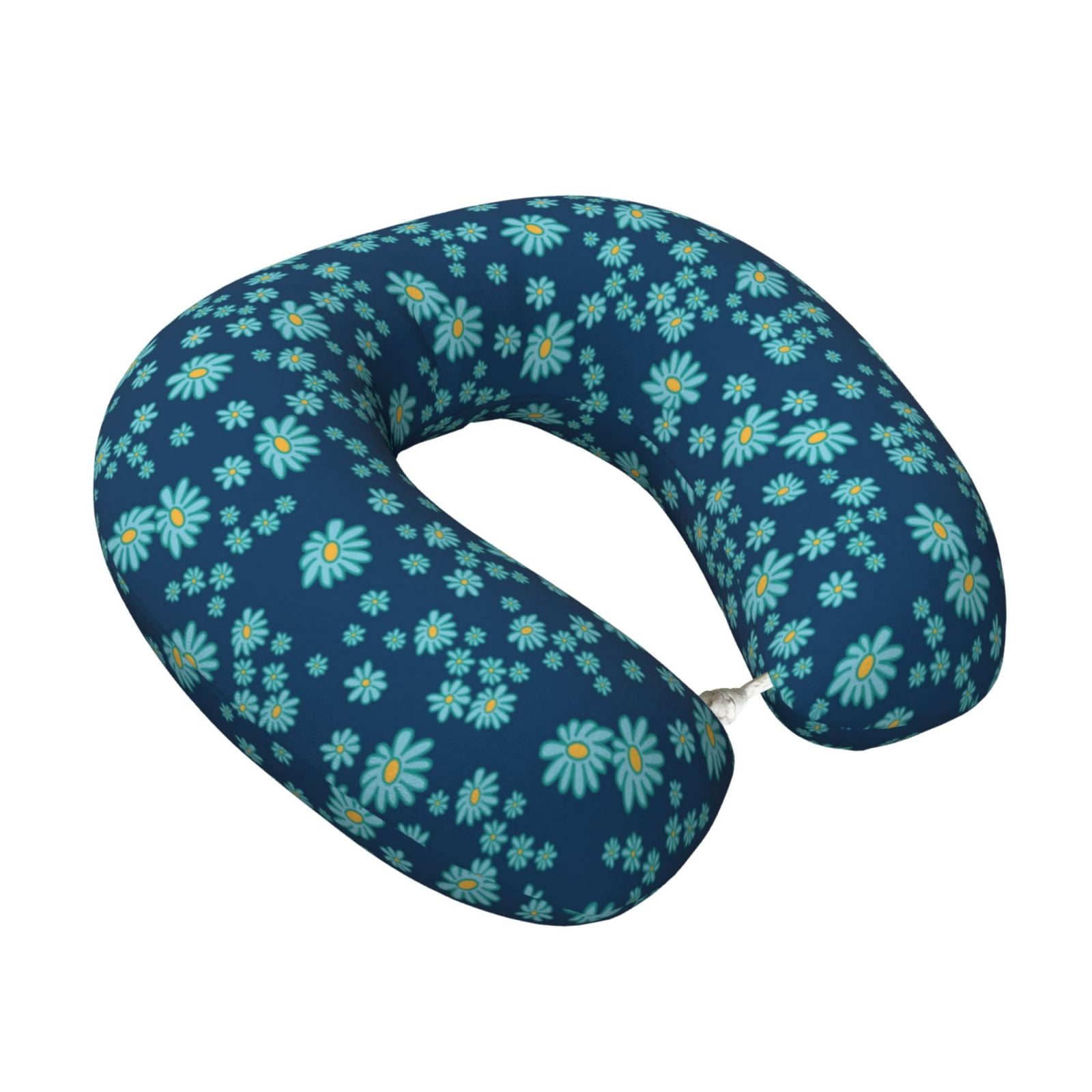 Xecao Daisies Flowers Print Memory Foam Cervical Neck Pillow Versatile U-Shaped Pillows for Home,Office,Camping,Travelling,Soft Washable Cover