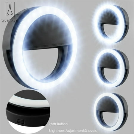 GustaveDesign Selfie Ring Light 36 LED Light Camera Photography Fill-in Lighting Clip on iPhone / iPad / Samsung / Cell