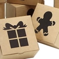thumbnail image 5 of 60 Cajas de Cartón Kraft para Galletas de Panadería, 4 x 4 x 2,5 Pulgadas, Ventana Emergente Automática para Cupcakes de Navidad, Galletas, Brownies, Donas, 5 of 5