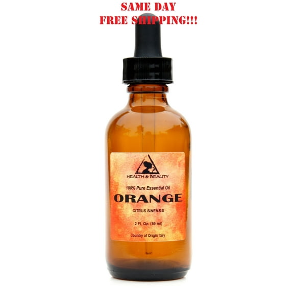 ORANGE ESSENTIAL OIL ORGANIC AROMATHERAPY 100% PURE GLASS DROPPER 2 OZ, 59 ml