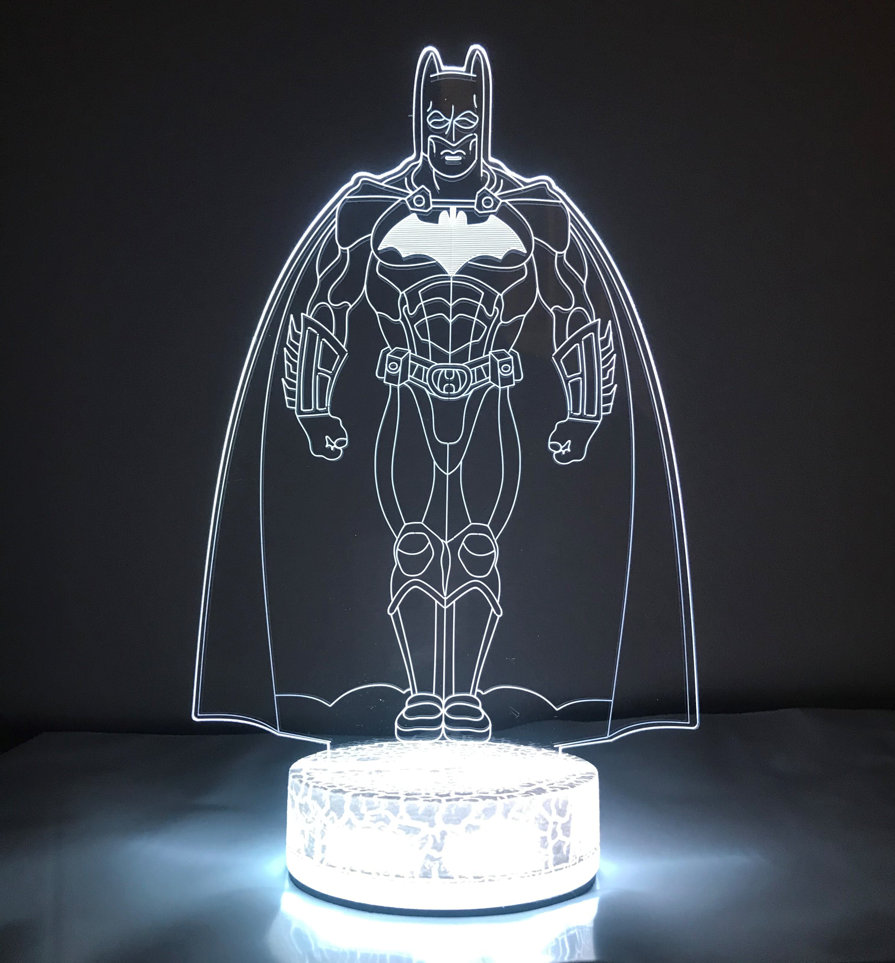Superman Light Up Night Light Superhero Table Lamp LED Personalized With Remote 