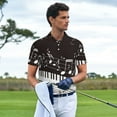 thumbnail image 3 of Bingfone Piano Keys With Musical Notes for Men's Button-down POLO Shirts, Quick-drying Shirts and T-shirts for Summer, Suitable for Vacation and Business-X-Large, 3 of 6