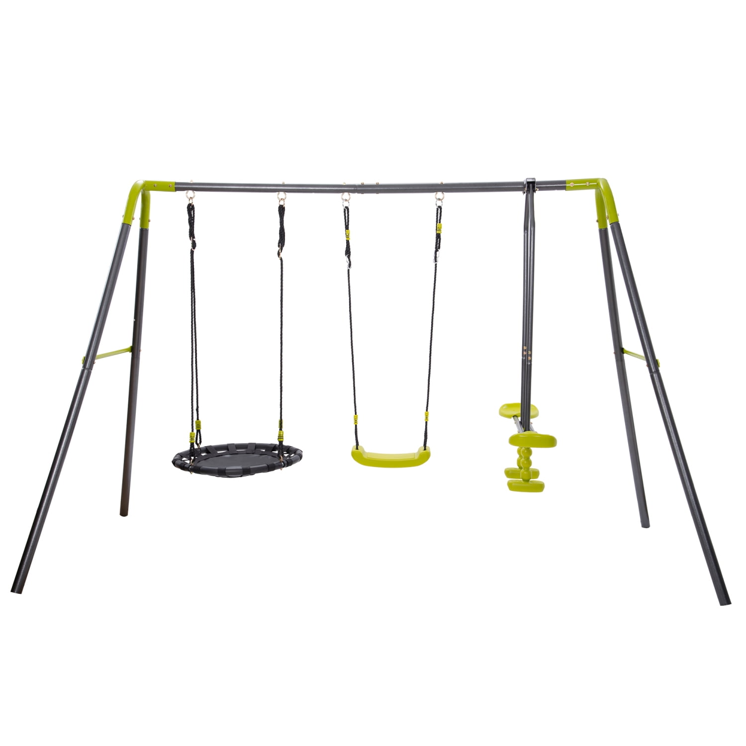 [US IN STOCK] Outdoor Swing Set Metal 3 in 1 Play Swing Sets for