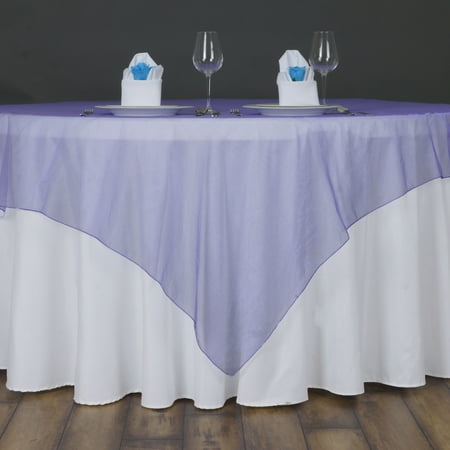 

BalsaCircle 60 x 60 Purple Sheer Organza Table Overlays Wedding Party Tablecloth