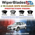 thumbnail image 2 of 2012 Subaru Impreza WRX Beam Wiper Blades Wipers w/2yr Warranty (Set of 3) w/Rear Wiper (WiperBladesUSA), 2 of 5
