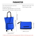 thumbnail image 2 of Foldable Shopping Trolley Bag with Wheels Collapsible Shopping Cart Reusable Foldable Grocery Bags Travel Bag Blue, 2 of 8