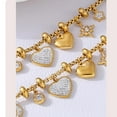 thumbnail image 4 of WE-POLUJ Stylish Gold Plated Heart Charm Bracelet Accessory for Women Craft from Sturdy Stainless Steel and Shining Zircon, 4 of 15