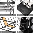 thumbnail image 4 of YOPTOP Dish Rack Dish Drying Stand Dish Drainer Plate Rack Dish rake Kitchen Organizer Dish Drying Rack Countertop Large Antibacterial Kitchen Utensils Dish racks Dish Stand (Black), 4 of 5