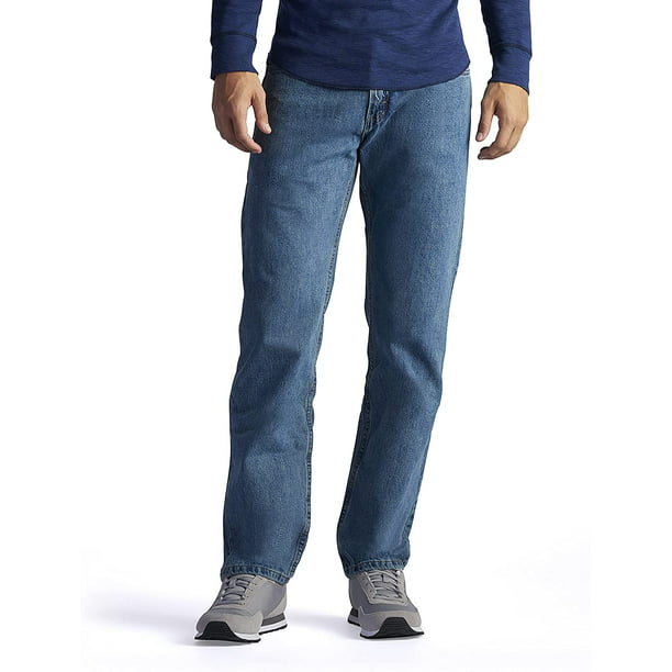 Lee Mens Regular Fit Straight Leg Jeans 42W x 34L Wylie - Walmart.com