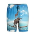 thumbnail image 4 of Gaeub Elephant Giraffe Printed Men's Short Pajama Pants, Lightweight Lounge & Sleep Bottoms Keep You Cool - Small, 4 of 9