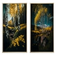 thumbnail image 2 of Designart "Blossoming Birches on Sunny Lake Day II" Landscape Forest Framed Wall Art Set Of 2 - Country Yellow Framed Wall Art Set Of 2, 2 of 6