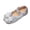E016-Silver, variant on hengsof Girls' Crystal Bow Soft Sole Princess Shoes Fashion Flat Casual Shoes Comfortable and Versatile Leather Shoes for Children