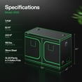 thumbnail image 4 of VIVOSUN S105 10x5 Grow Tent, 120"x60"x80" High Reflective Mylar with Observation Window and Floor Tray for Hydroponics Indoor Plant for VSF6450, 4 of 9