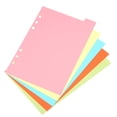 thumbnail image 1 of Unique Bargains 8.7x5.6' Binder Index Dividers, 4 Set 5 Tabs Cardboard Insertable Page for 6 Rings Binder, MultiColor, 1 of 6
