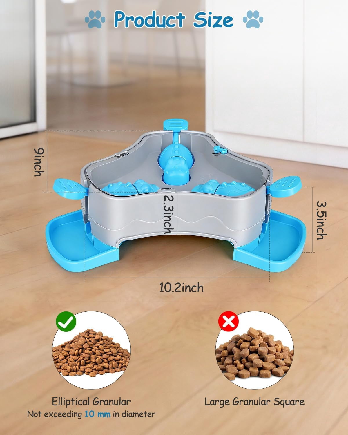 3-in-1 Press-Type Dog Treat Dispenser Puzzle Toy with No-Slip Slow Feeder for Interactive Brain Training and Enrichment for Smart Dogs and Cats, 3 Color Options