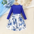 thumbnail image 5 of Mikilon Girls' Floral Long Sleeve Dresses Kid Mock Neck High Waist Casual Formal Elegant Fall Dress Size 3-10 Years, 5 of 9