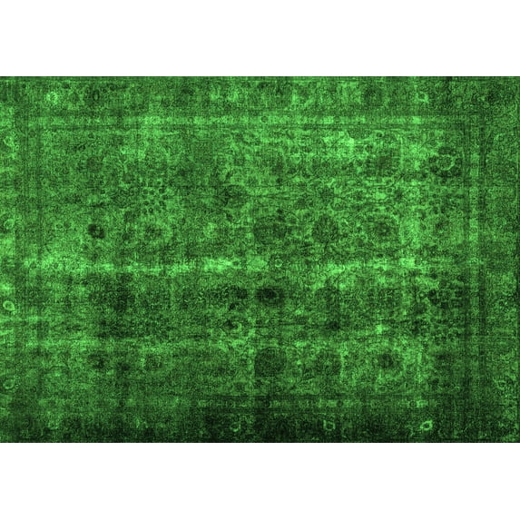 Ahgly Company Indoor Rectangle Abstract Green Contemporary Area Rugs, 8' x 10'