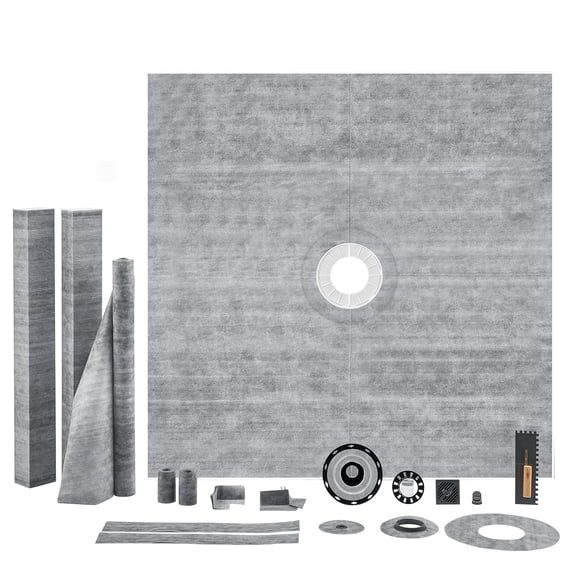 Sartén de ducha VEVOR 72 x 72 con accesorios