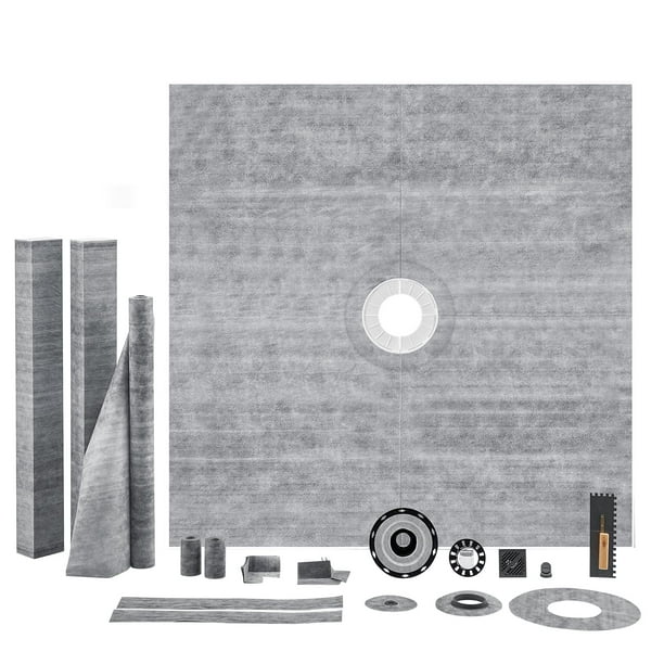 Sartén de ducha VEVOR 72 x 72 con accesorios