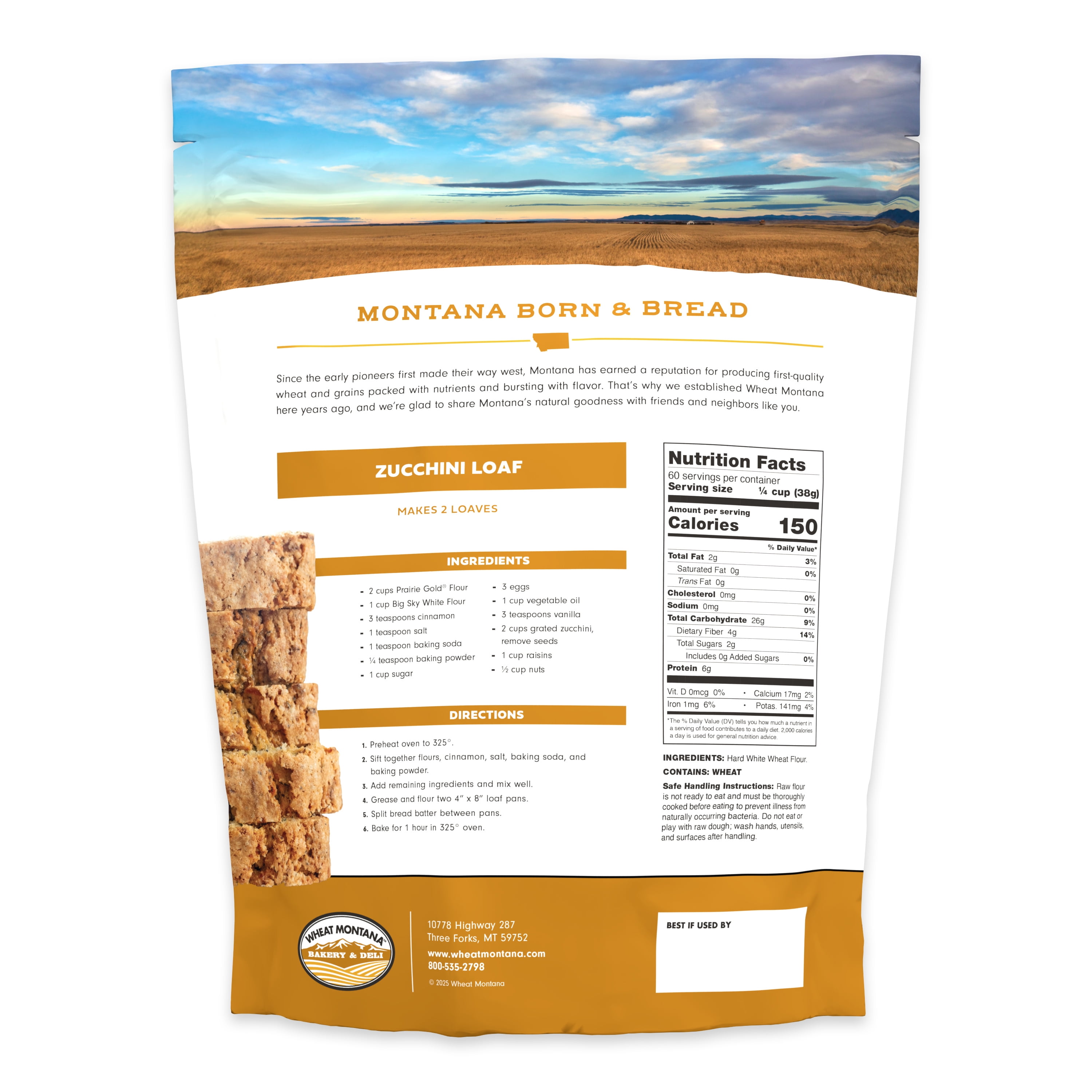 Wheat Montana Bakery, Prairie Gold Whole Wheat Flour, Non-GMO Verified, Certified Kosher, 5 lbs