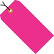 Box Partners Shipping Tags Pre-Strung 13 Pt. 5 3/4" x 2 7/8" Fluorescent Pink 1000/Case G12072E