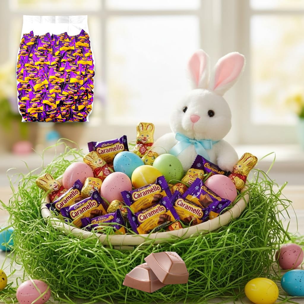 Cadburry Caramello Miniatures Tray (72 Pc) Creamy Caramel & Smooth Milk Chocolate 2 Lb/Bulk/Bag , Individually Wrapped Snack Bites, Perfect for Gifting & Treats