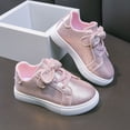 thumbnail image 2 of WXFAZCVU Toddler Girl Shoes Shiny Bow Soft Soled Shoes Lightweight Sneakers Fashion Goingout Size 6.5, 2 of 4