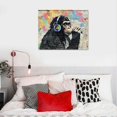 thumbnail image 5 of Acheng Graffiti Wall Decor Banksy Canvas Wall Art Print Dj Thinking Monkey with Headphones Painting Artwork Pop Street Graffiti Poster Framed Colorful Picture for Home Music, 5 of 6