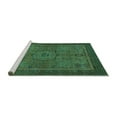 thumbnail image 2 of Ahgly Company Machine Washable Indoor Rectangle Abstract Turquoise Blue Modern Area Rugs, 2' x 3', 2 of 4