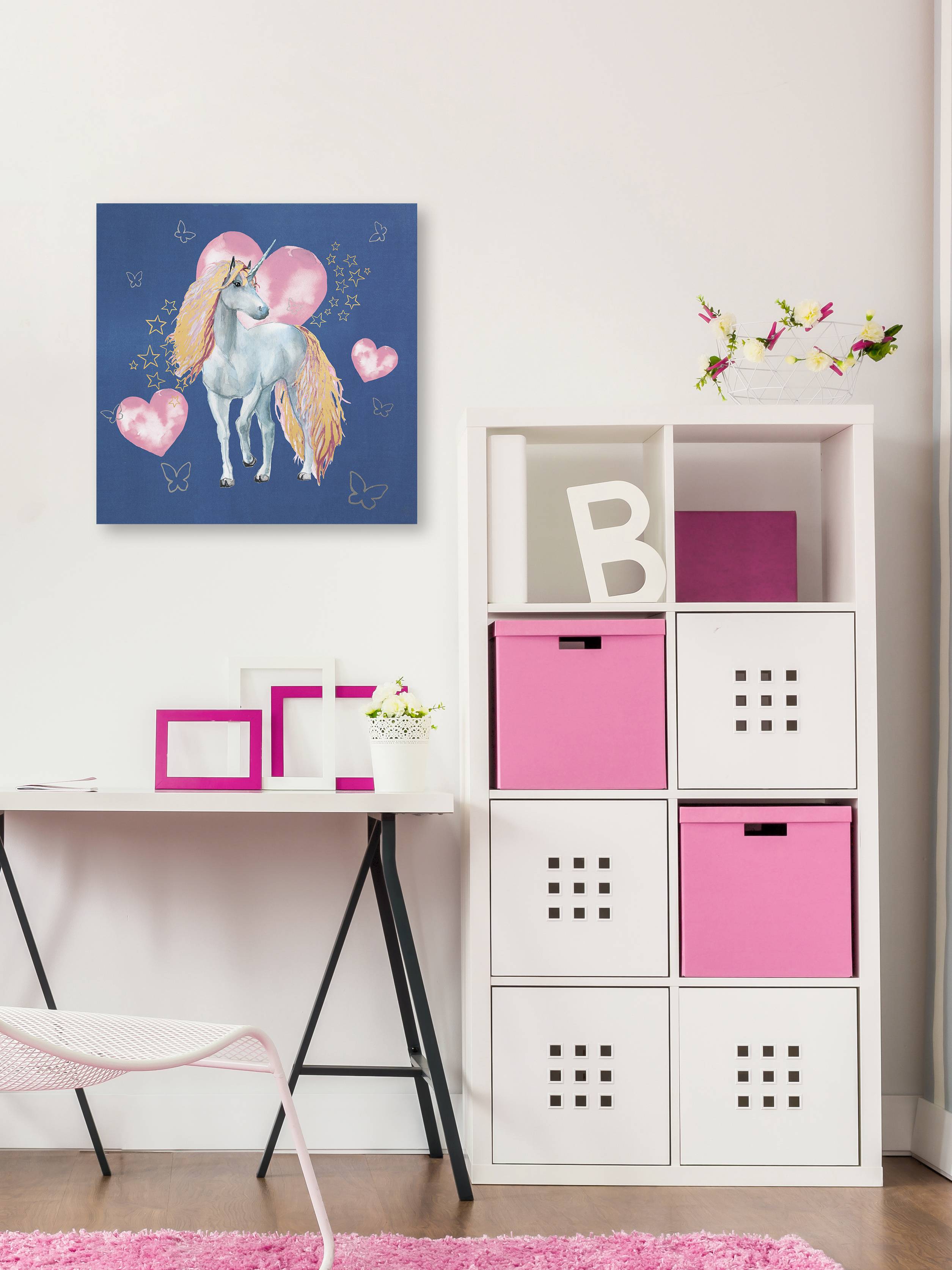 Marmont Hill Stars and Love Unicorn Canvas Wall Art