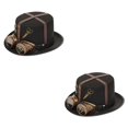 thumbnail image 1 of Bewildely Sombrero de copa floral estilo steampunk para hombres y mujeres con gafas de flores para disfraz de Halloween Type2 NO2, 1 of 1