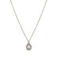 thumbnail image 2 of Time and Tru Adult Women's Gold Tone Oval Halo Crystal Delicate Metal Pendant Necklace, 2 of 5