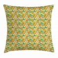 thumbnail image 1 of Whimsical Throw Pillow Cushion Cover, Botanical Pattern with Doodle Style Blooming Flowers Spring Fantasy Garden Art, Decorative Square Accent Pillow Case, 16 X 16 Inches, Multicolor, by Ambesonne, 1 of 2