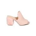 thumbnail image 2 of New Women Wild Diva Susie-46 Faux Suede Peep Toe Furry Block Heel Mule, 2 of 6