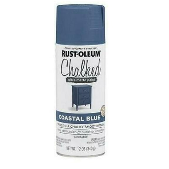 2Pc Rust-Oleum 302598 Chalked Ultra Matte Finish Spray Paint, Coastal Blue, 12 Oz