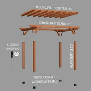 Backyard Discovery Beaumont 14'x12' Cedar Wood Patio Pergola Kit, Trellis Roof, PowerPort