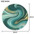 thumbnail image 6 of Teal Marble Gold Wave Pattern Round Tablecloth 60"x60",Wrinkle Wipeable Table Cloth for Kitchen Dining Room Picnic Patio Party, 6 of 6