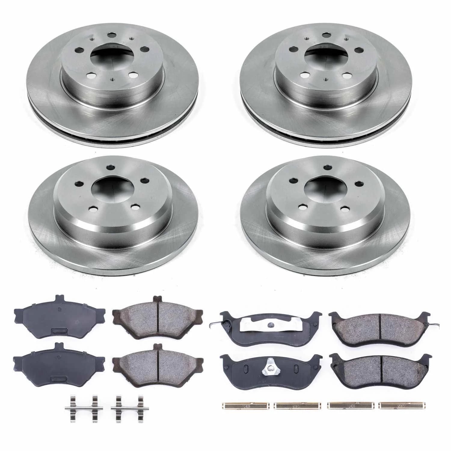 Power Stop Front and Rear Stock Replacement Brake Pad and Rotor Kit KOE2860