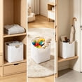 thumbnail image 5 of Large Capacity Linen Laundry Hamper with Wooden Handles Foldable Waterproof Storage Basket for Clothes Blankets, 5 of 5