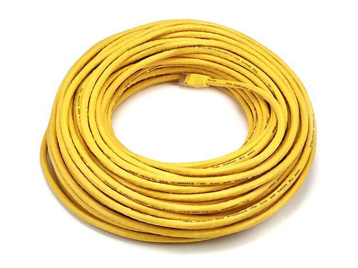 Cat6 UTP Network Ethernet Internet Cable Wire Yellow 550MHz 24AWG LAN Cat 6 30ft