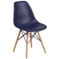 thumbnail image 1 of Elon Series Black Plastic Chair with Wooden Legs, 1 of 9