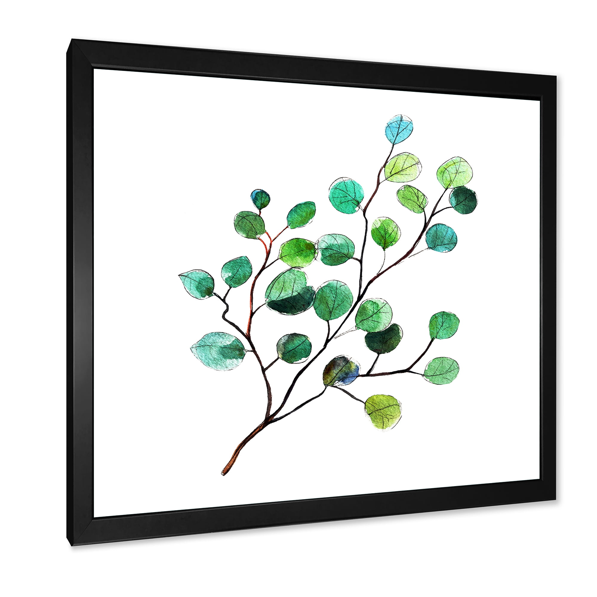 Designart 'Young Eucalyptus Branches and Leaves IV' Traditional Framed Art Print