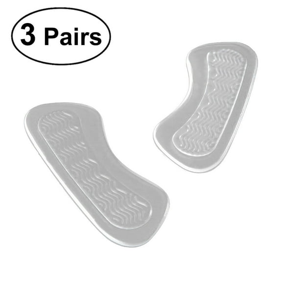 TELOLY 3 Pairs Transparent Silicone Self Adhesive Shoe Heel Inserts Insoles Back Pads Cushion Liner Grip Protector