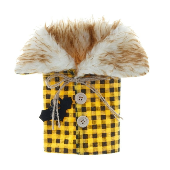 Isvgxsz Clearance 1 Piece Christmas Sweater Wine Bottle Covers Plaid Wine Bottle Clothes Linen Wine Bottle Dress with Faux Fur Collar and Button Coat Design Wine Bottle Bags for Xmas Party Decorations