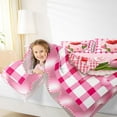thumbnail image 5 of Homewish Valentine'S Day Cake Bedding Comforter Set,Geometric Plaid Grid Twin Comforter Sets,Pink Red White Bedding Set For Girl,Super Cozy Room Decor Reversible,2 Pieces, 5 of 9