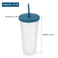 thumbnail image 2 of Acrylic Tumbler with Lid and Straw, 24 Oz Insulated Double Wall Cups, Matte Travel Tumblers for Drinking (Dark Blue), 2 of 6