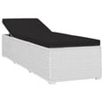 thumbnail image 3 of vidaXL Chaise Longue avec Coussin et Table à Thé en Rotin Synthétique Blanc, 3 of 5