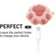 thumbnail image 4 of Estuche de goma negra compatible con auriculares Airpods 1/2, estuche a prueba de golpes, lindo patrón de huella de gato en 3D., 4 of 5