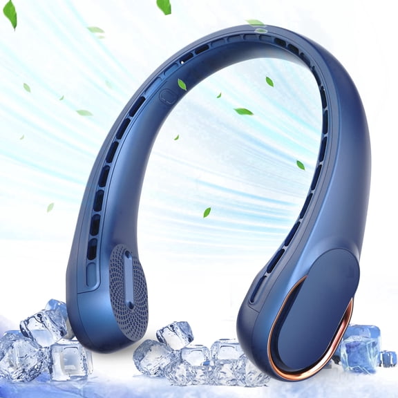 FrSara Portable Neck Fan, Rechargeable Personal Fan, 5200mAh, 360° Cooling, 3 Speeds Adjustable, Faster Cooling, Ultra Quiet for Travel, Sports, Home, Office
