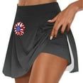 thumbnail image 3 of QATAINLAV Plus Size 4th of July Skort, Women 2024 Summer Fake Two Piece Yoga Shorts American Flag Patriotic Tennis Skirts Today Prime Deals Black L, 3 of 6